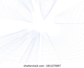 architectural drawing 3d model vector illustration