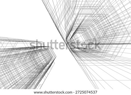 Architectural drawing 3d vector drawing