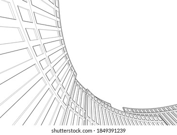 architectural drawing 3d vector illustration