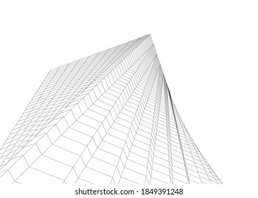 architectural drawing 3d vector illustration
