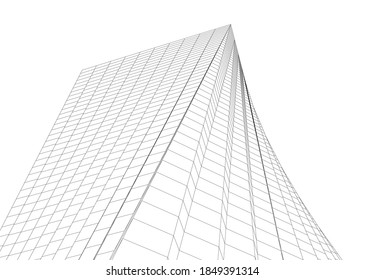 architectural drawing 3d vector illustration