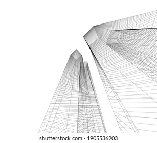 architektonische Zeichnung 3D-Vektorgrafik