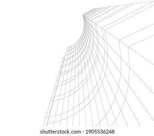 ilustración vectorial 3d de dibujo arquitectónico