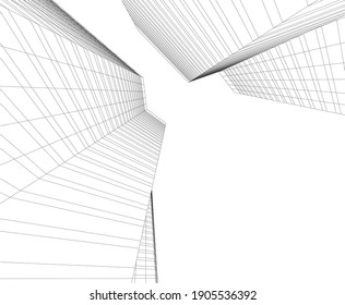 architectural drawing 3d vector illustration