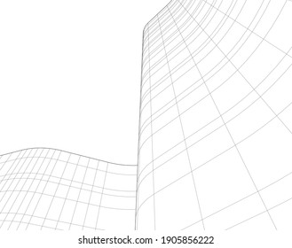architectural drawing 3d vector illustration