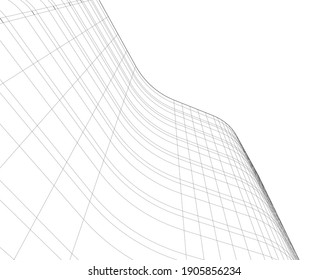 architectural drawing 3d vector illustration