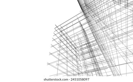 Architekturzeichnung 3D-Vektorillustration