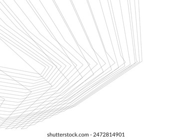 Architekturzeichnung 3D-Vektorillustration