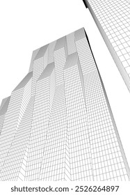 Architectural drawing 3d vector illustration
