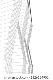 Architectural drawing 3d vector illustration