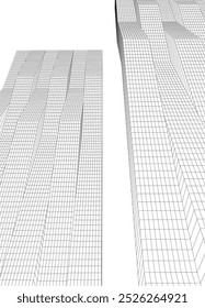 Architectural drawing 3d vector illustration