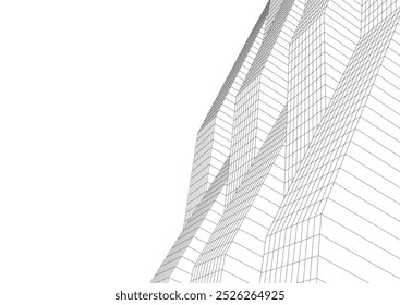 Architectural drawing 3d vector illustration