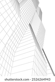 Architectural drawing 3d vector illustration