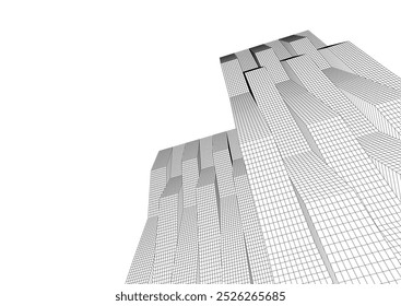 Architectural drawing 3d vector illustration