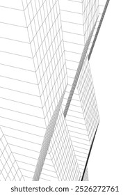 Architectural drawing 3d vector illustration