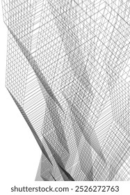 Architectural drawing 3d vector illustration