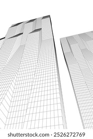 Architectural drawing 3d vector illustration