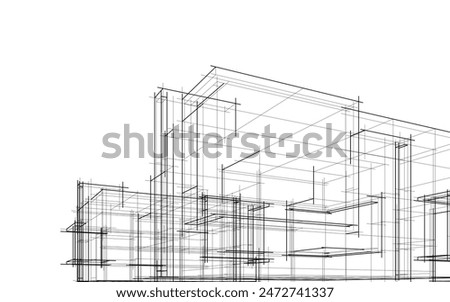 architectural drawing 3d vector illustration