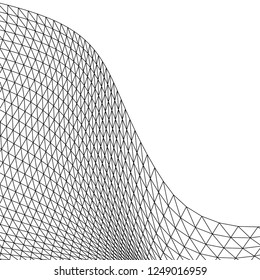 Architectural drawing. Abstract 3d mesh geometric background