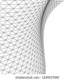 Architectural drawing. Abstract 3d mesh geometric background