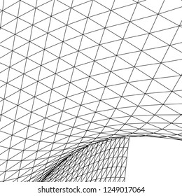 Architectural drawing. Abstract 3d mesh geometric background