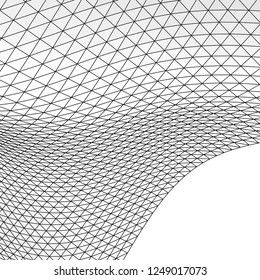 Architectural drawing. Abstract 3d mesh geometric background