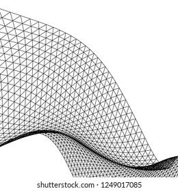 Architectural drawing. Abstract 3d mesh geometric background