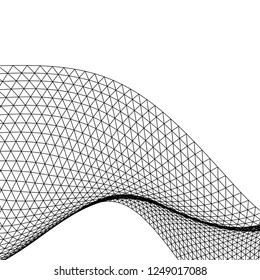 Architectural drawing. Abstract 3d mesh geometric background