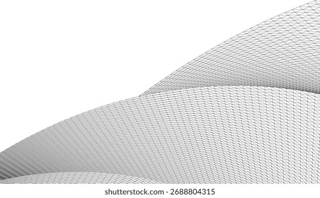 Architectural drawing. Abstract geometric 3d background