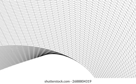 Desenho arquitetônico. Fundo geométrico 3D abstrato