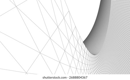 Architectural drawing. Abstract geometric 3d background