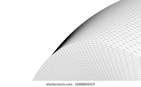 Desenho arquitetônico. Fundo geométrico 3D abstrato