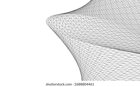 Desenho arquitetônico. Fundo geométrico 3D abstrato