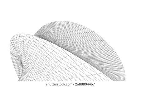 Architectural drawing. Abstract geometric 3d background