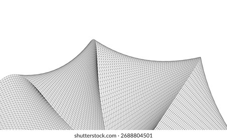 Desenho arquitetônico. Fundo geométrico 3D abstrato