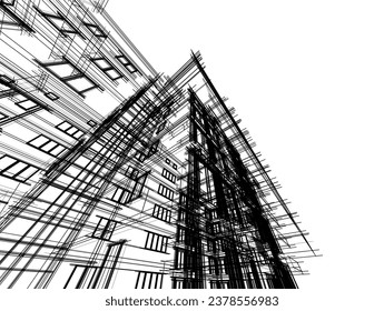 dibujo arquitectónico de un edificio