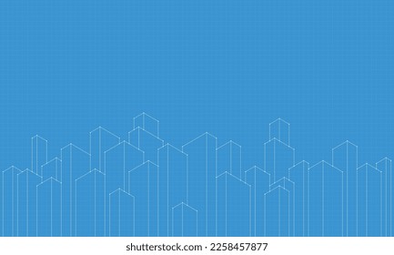 Dibujo arquitectónico con construcción de edificios	
