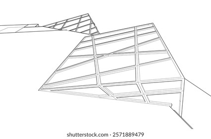 Architectural drawing of a building vector illustration