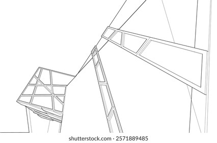 Architectural drawing of a building vector illustration
