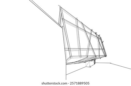 Architectural drawing of a building vector illustration