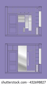 Architectural drawing of Cloakroom cupboard residential interior