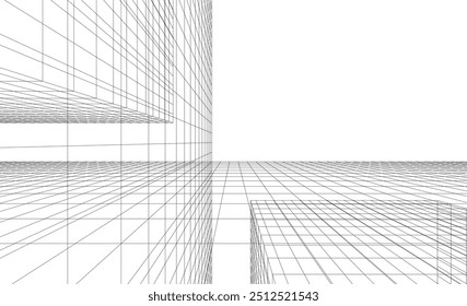 Dibujo arquitectónico fondo digital 3d renderizado