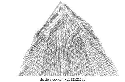 Architectural drawing digital backgroud 3d rendering