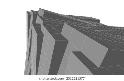 Dibujo arquitectónico fondo digital 3d renderizado