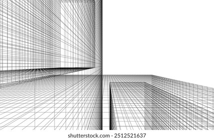 Dibujo arquitectónico fondo digital 3d renderizado
