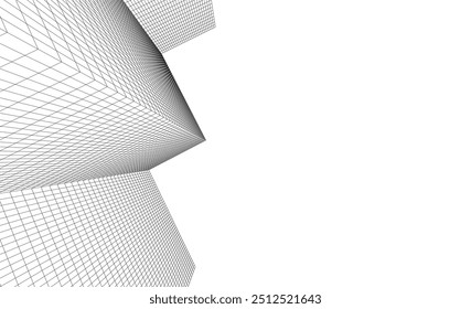 Dibujo arquitectónico fondo digital 3d renderizado