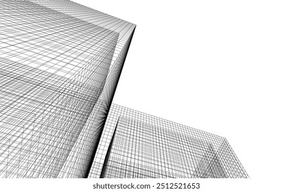 Architectural drawing digital backgroud 3d rendering