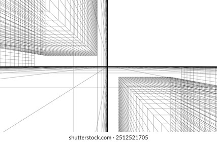 Dibujo arquitectónico fondo digital 3d renderizado