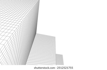 Dibujo arquitectónico fondo digital 3d renderizado