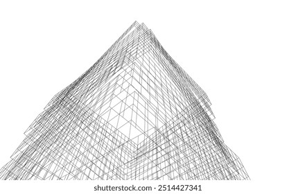 Architectural drawing digital backgroud 3d rendering